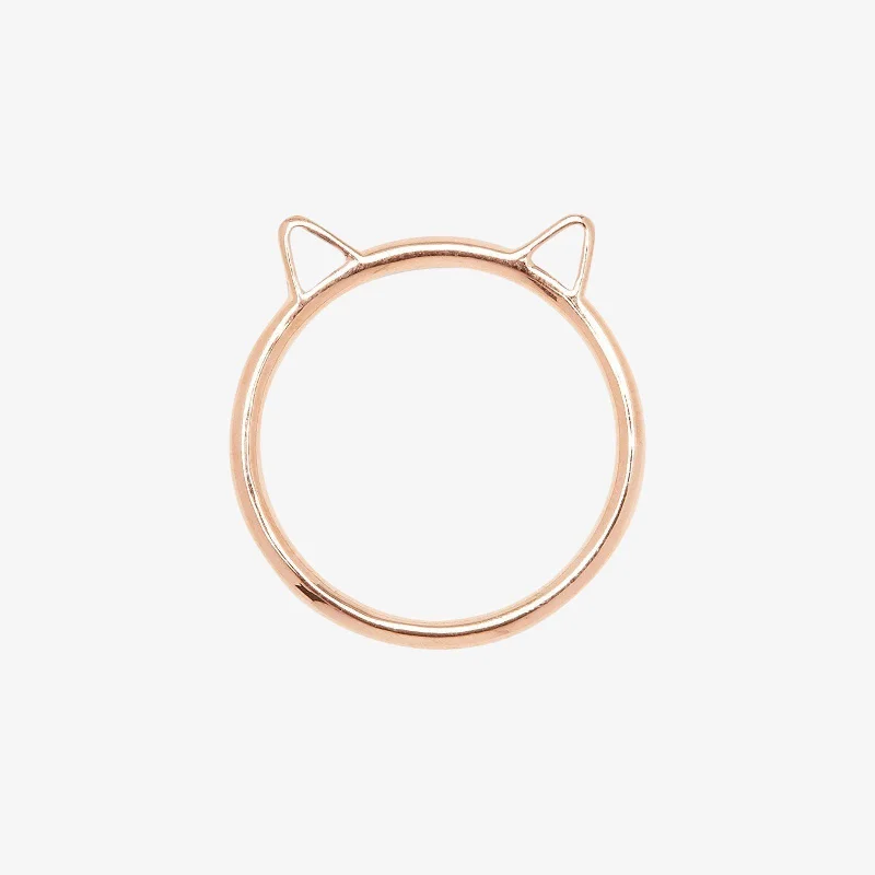 Women’s rings with crown-inspired topaz designs -Kitten Ears Ring