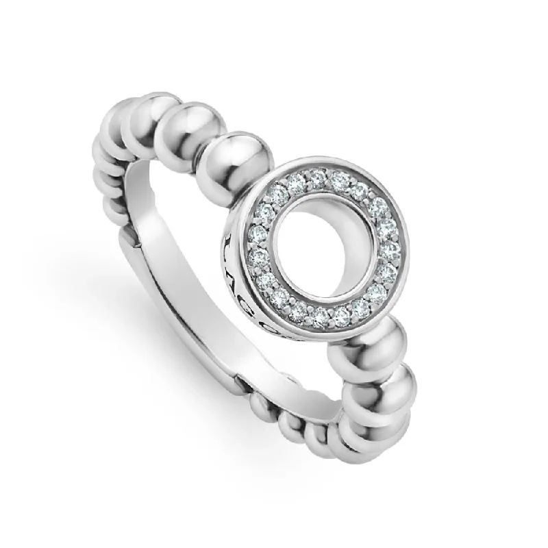 Women’s rings with jade stones for serenity -Lagos Caviar Spark Diamond Circle Ring