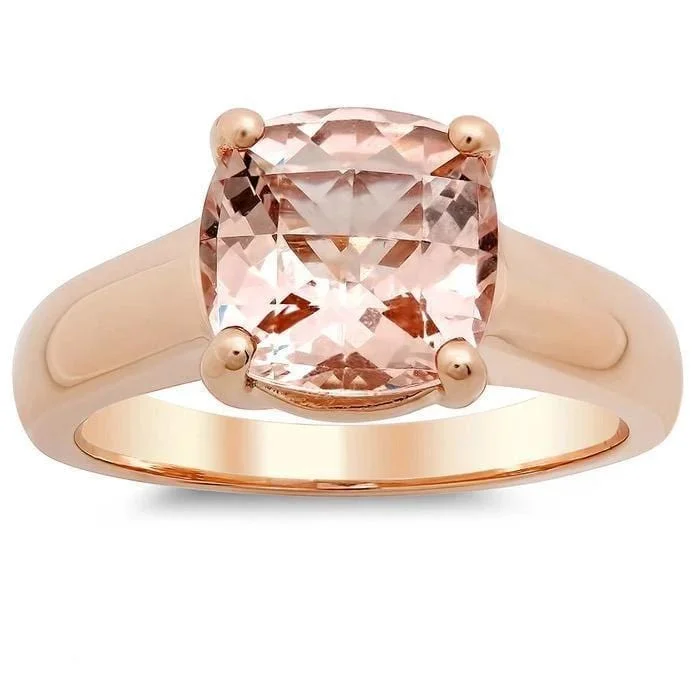 Women’s rings with jade stones for serenity -Morganite Trellis Solitaire Ring