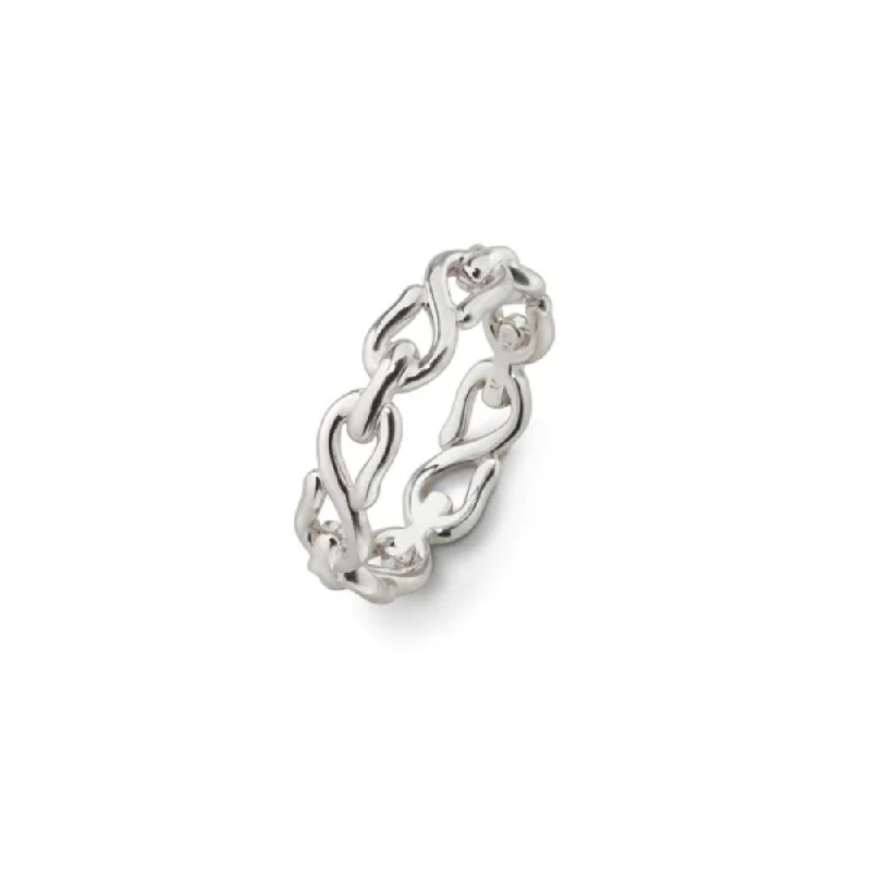 Women’s vintage-style rings with oxidized finish -MRK Sterling Silver Infinity Stackable Ring