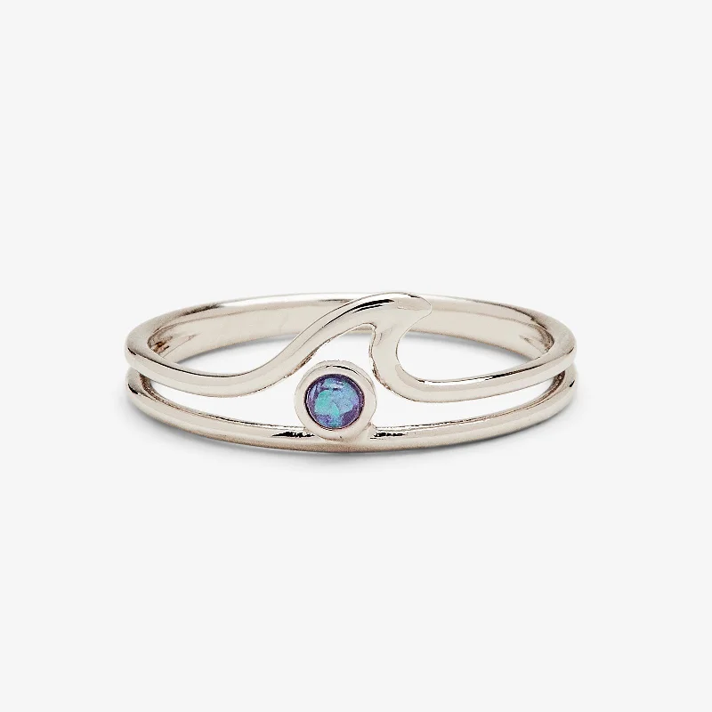 Women’s rings with topaz gems for brilliance -Opal Wave Ring