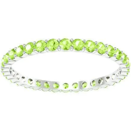 Women’s rings with gothic emerald for drama -Shared Prong Peridot Eternity Ring