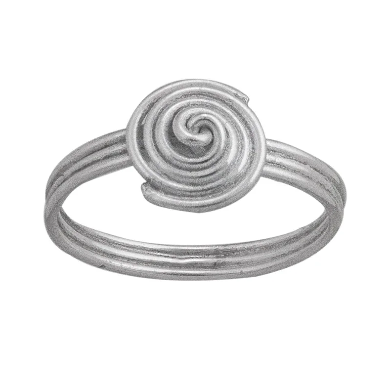 Women’s delicate rings with tiny sapphire accents -Sterling Silver Cinnamon Swirl Ring