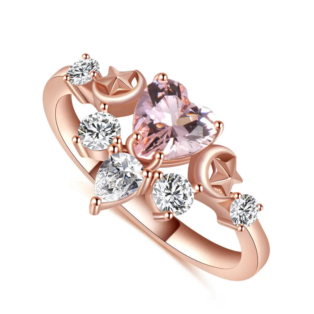 Women’s rings with gothic emerald for drama -Tiffany Ring - Rose gold