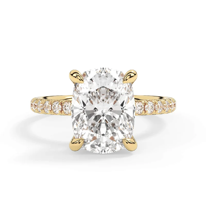 Women’s rings with stretch bands for ease -Under Halo Diamond Accented Engagement Ring