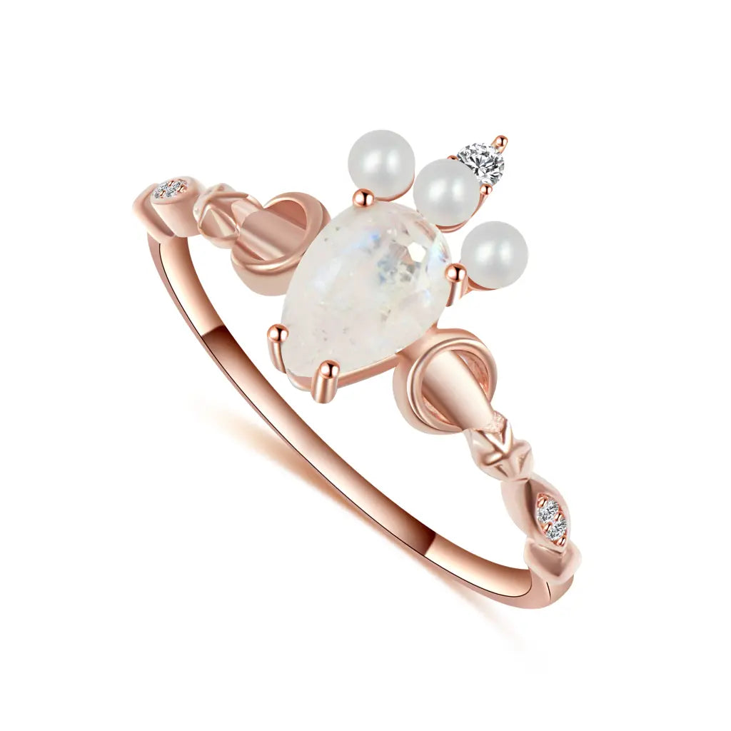 Women’s rings with bold agate for earth -Venus - Rose Gold Ring