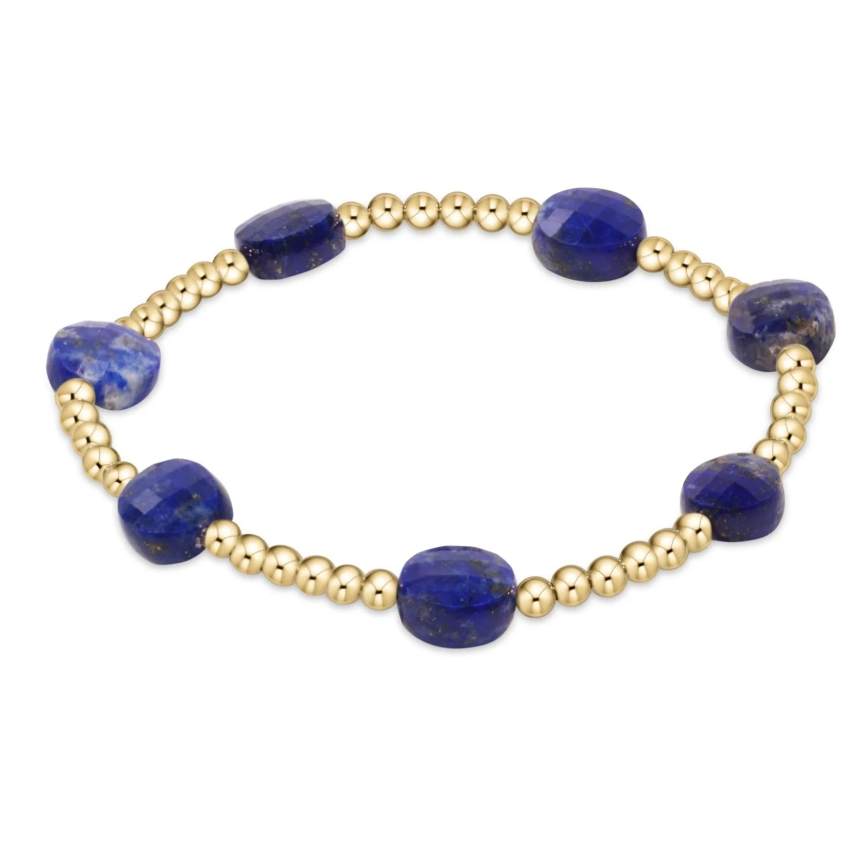 Bracelets with fluorite stones for rainbow hues -Admire Gold 3mm Bead Bracelet - Lapis