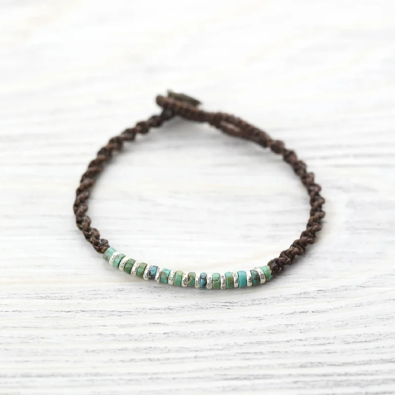 Bangles with polished onyx for bold sleekness -Awakened Alignment True Turquoise Bracelet