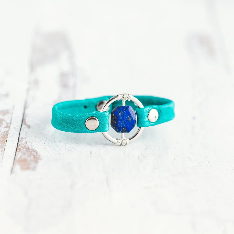 Thin bangles perfect for layering multiple styles -Be the Light Bracelet - Silver - Lapis Lazuli