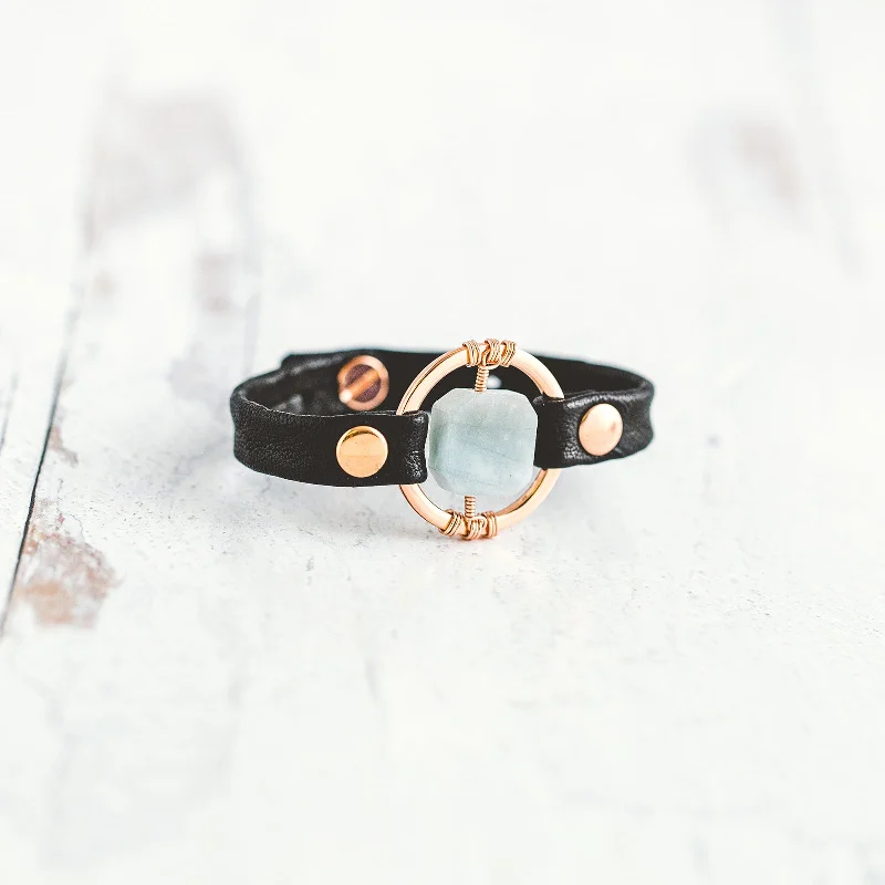 Bracelets with starburst topaz for radiant beauty -Be the Light Bracelet - Rose Gold - Aquamarine