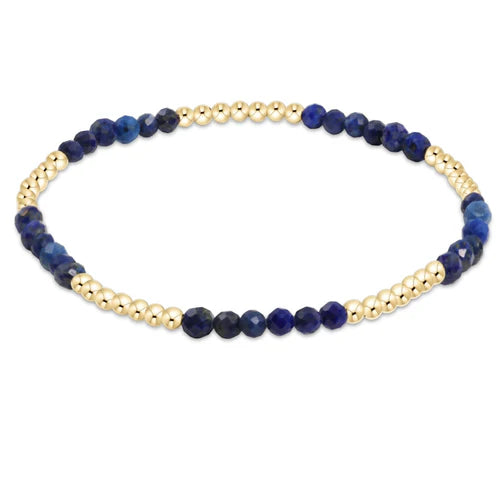 Bracelets with spiral designs for eye-catching twist -Blissful Pattern 2.5mm Bead Bracelet - Lapis