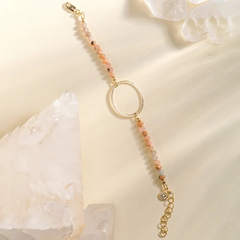 Bracelets with floral motifs for romantic touch -Crystal Bracelet - Sunstone