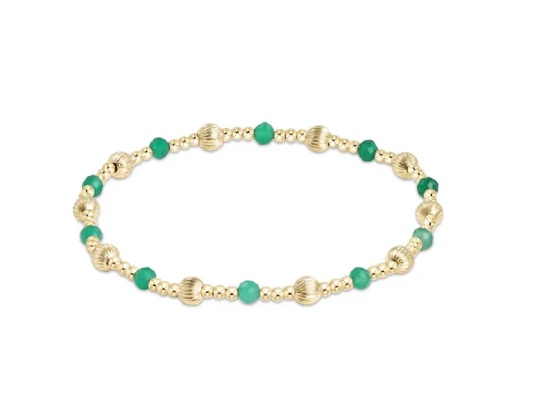 Bangles with blue quartz for cool tones -Dignity Sincerity Gemstone 4mm Bead Bracelet - Green Onyx