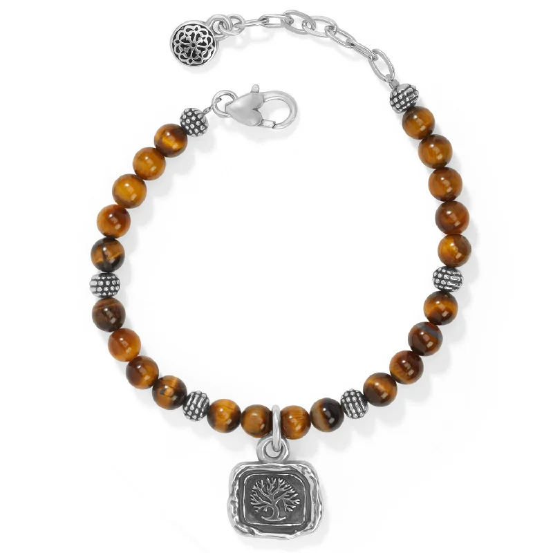 Bracelets with tiger eye for warm bands -Ferrara Virtue Beaded Bracelet