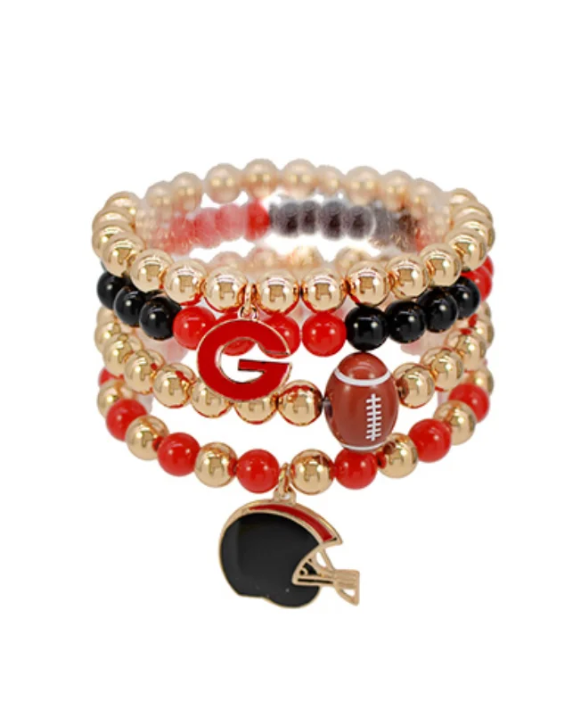 Bangles with blue quartz for cool tones -Georgia Football Bracelet Set