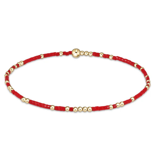 Bangles with bold hematite for metallic shine -hope unwritten bracelet - bright red