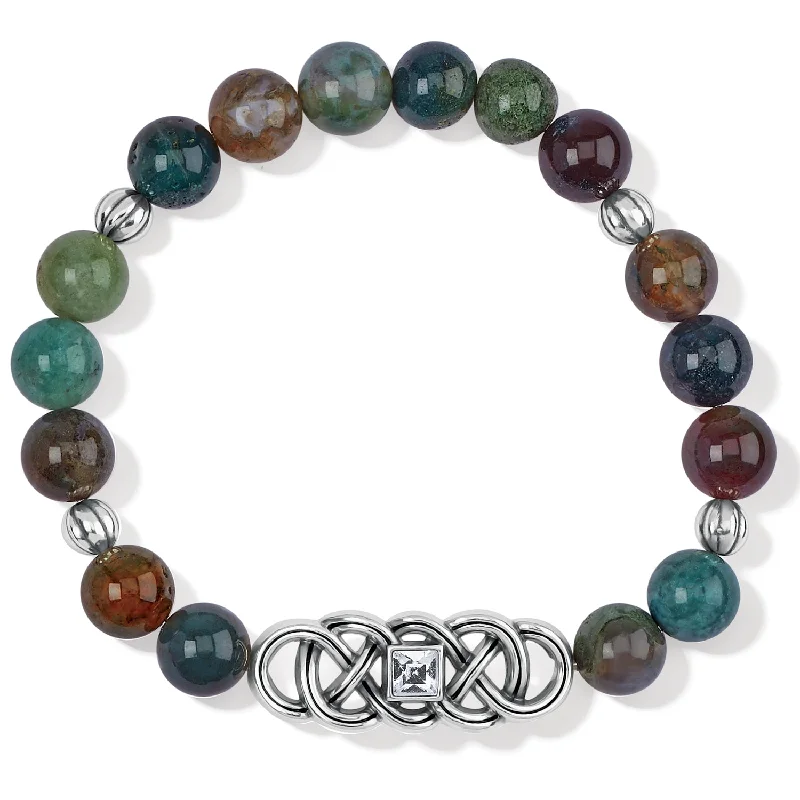 Bracelets with crescent moon for lunar appeal -Interlok Lustre Jasper Stretch Bracelet