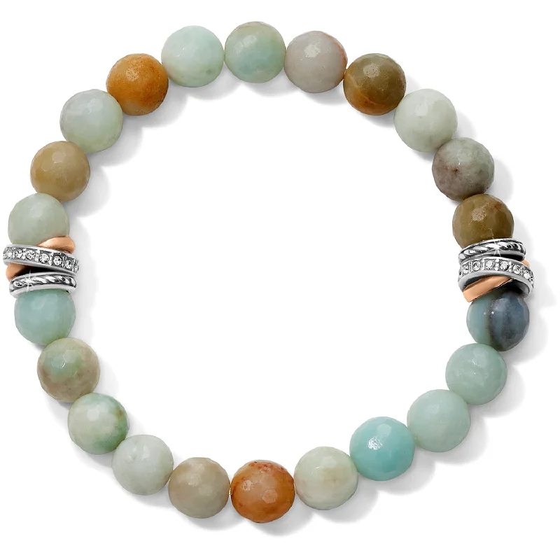 Bracelets with floral sapphire for romantic glow -Neptune's Rings Amazonite Stretch Bracelet