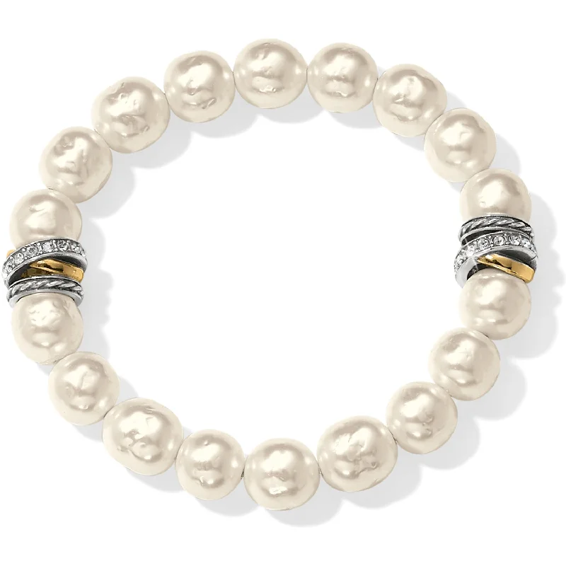 Bracelets with smoky quartz for muted tones -Neptune's Rings Pearl Stretch Bracelet