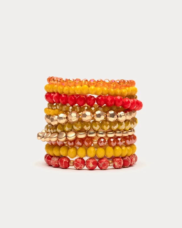 Bangles with gothic-inspired engravings for drama -Palm Springs Beaded Stacked Bracelet