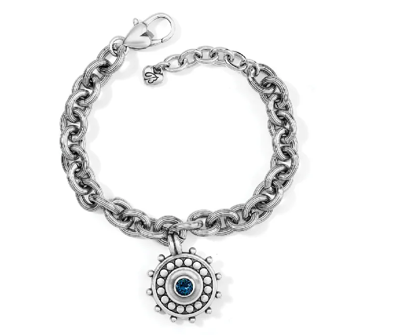 Bracelets with sapphire gems for blue sparkle -Pebble Dot Medallion Bracelet Blue Chain