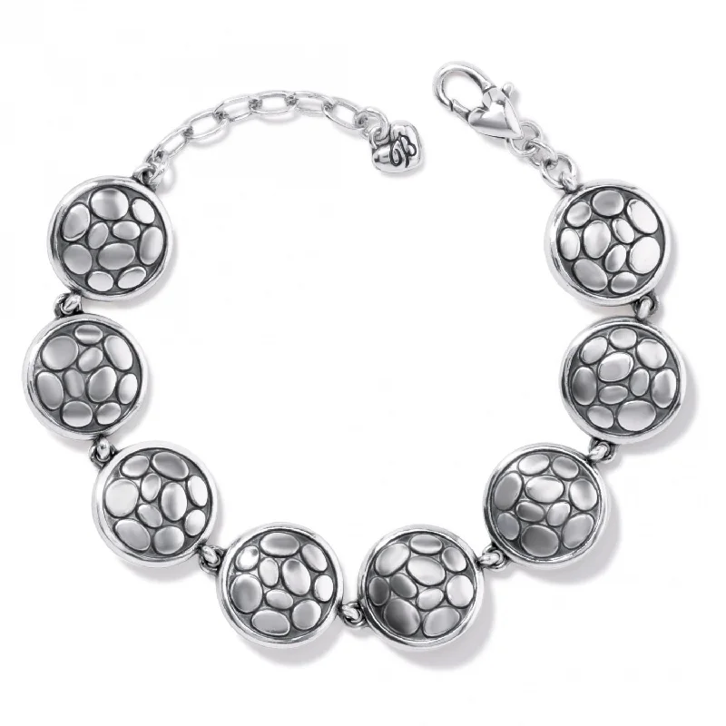 Bangles with mandala engravings for mindfulness -Pebble Round Link Bracelet