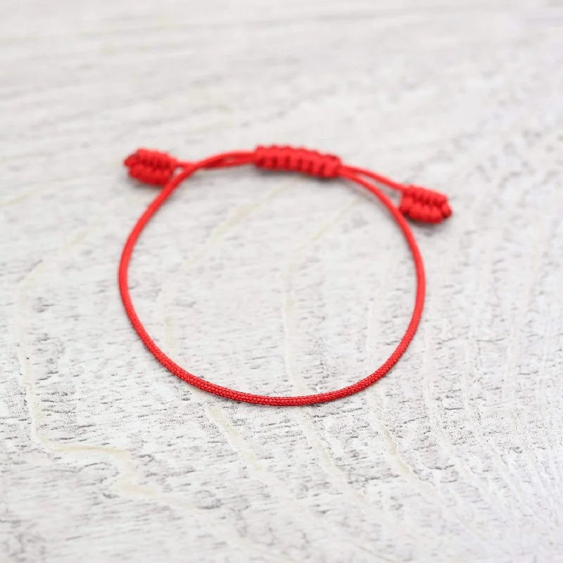 Bracelets with spiral ruby for striking twist -Red String Bracelet