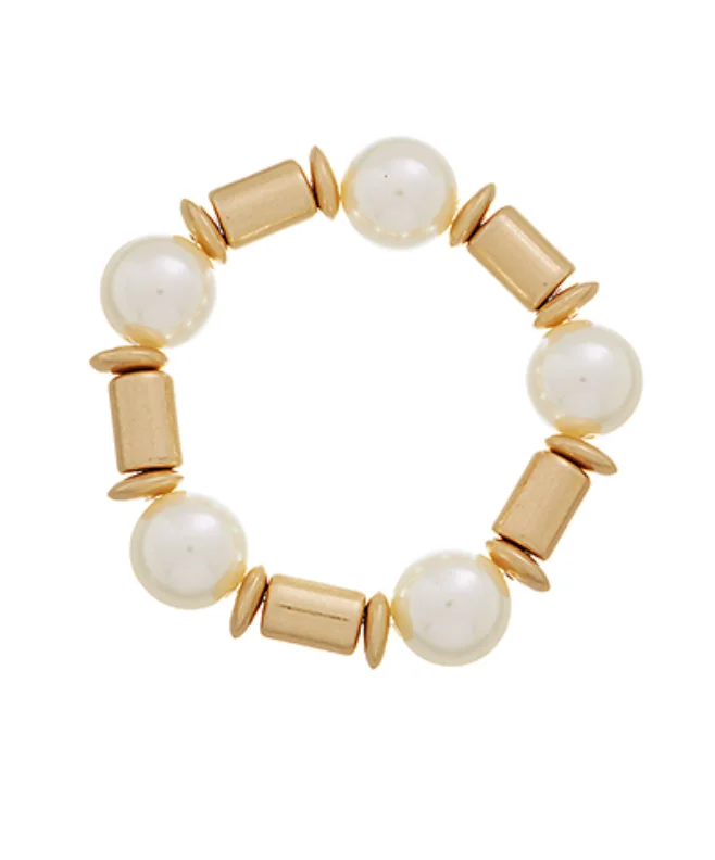 Bangles with interlocking links for uniqueness -Sassy Pearl Beaded Bracelet