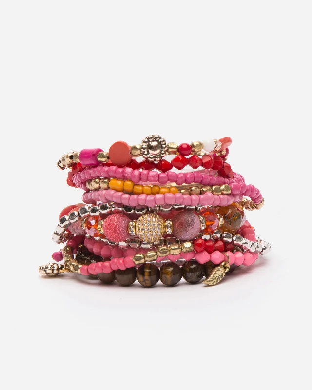 Bracelets with star sapphire for unique shine -Sayulita Beaded Stacked Bracelet