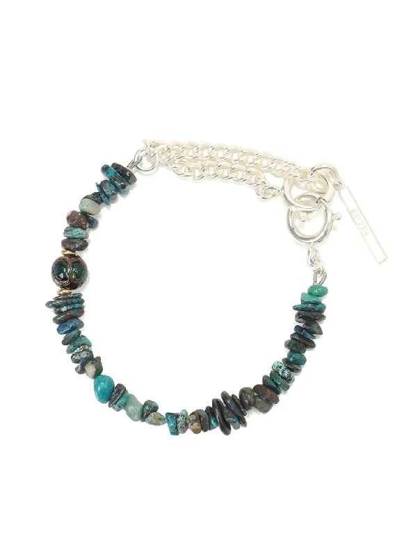 Bangles with polished jade for smooth calm -CHRYSOCOLLA BEADS BRACELET