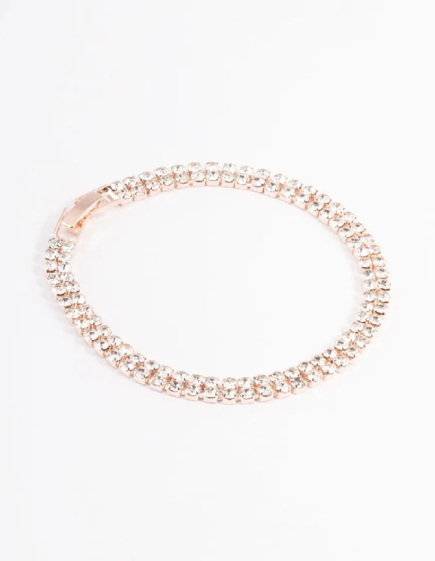 Bracelets with pave ruby for dazzling sparkle -Rose Gold Classic Cupchain Bracelet