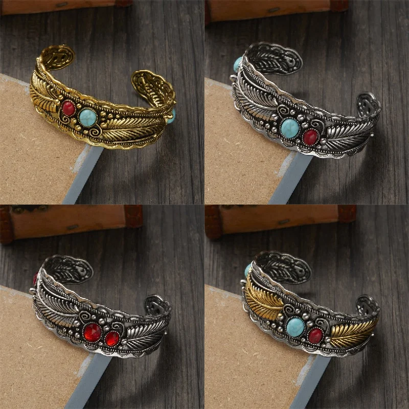 Bracelets with pave ruby for dazzling sparkle -Wholesale Copper Oval Turquoise Bracelet