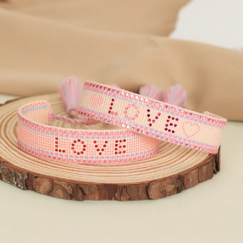 Bangles with engraved floral patterns for elegance -Wholesale Sequin Letter Creative Woven Bracelet